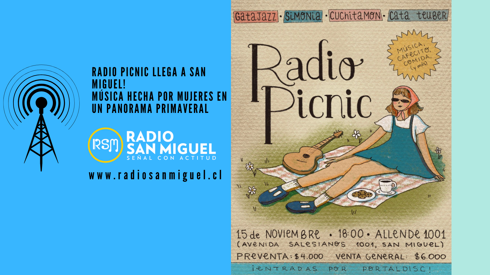 “Radio Picnic” llega a San Miguel, música hecha por mujeres en un panorama primaveral