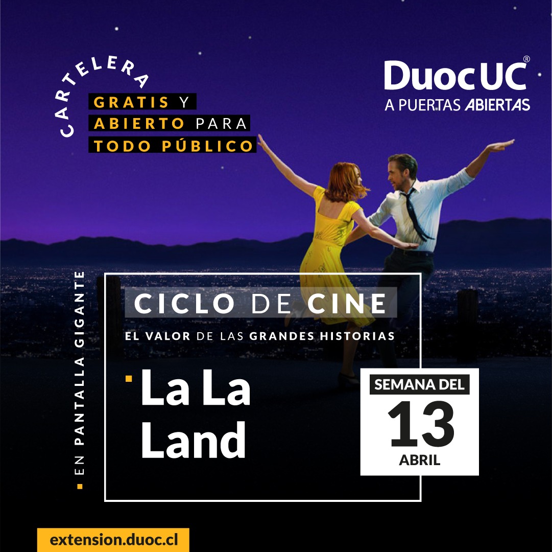 Ciclo de cine gratis en Duoc UC San Joaquín: “La La Land”