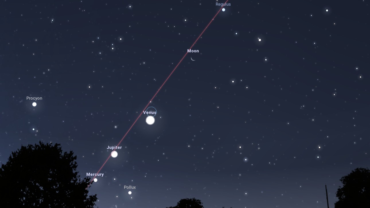 Desfile planetario de Mercurio, Venus, Júpiter y la Luna: un espectáculo visible desde Chile.