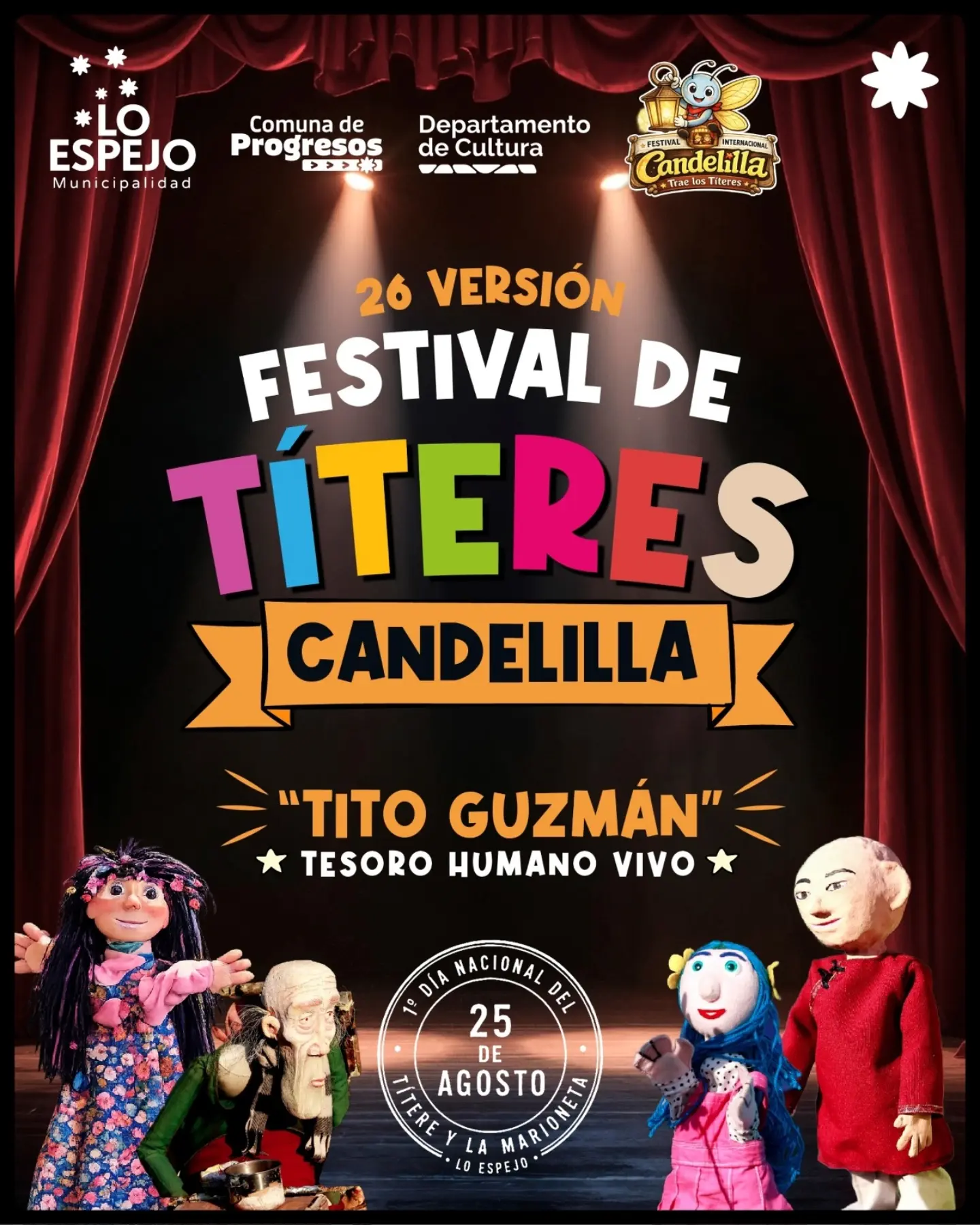 Comuna de Lo Espejo hace historia al celebrar el primer Día Nacional del Títere y la Marioneta con la versión 26 del Festival Internacional de Títeres Candelilla